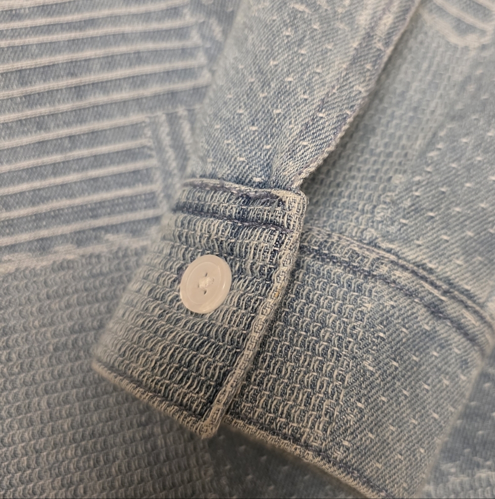 Bagatelle Collection New York Denim Embroidered Patchwork Shacket Baggy Size M - Picture 12 of 13